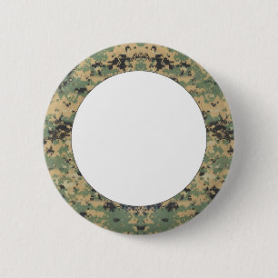 Badge Rond 5 Cm Message sur Camo