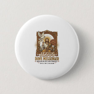 Badge Rond 5 Cm Messager Jésus Colombe Messager Jésus Colombe Chré