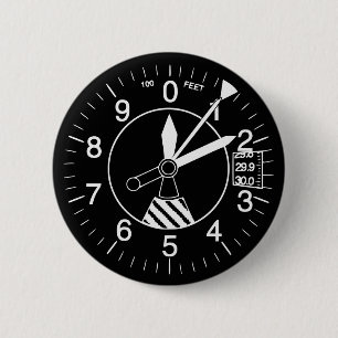 Badge Rond 5 Cm Mesure d'altimètre d'avions