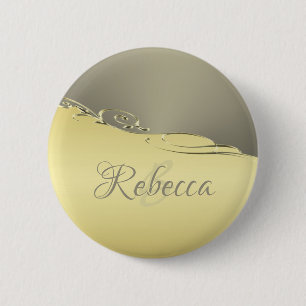 Badge Rond 5 Cm Métal or de luxe décoratif sur or et argent