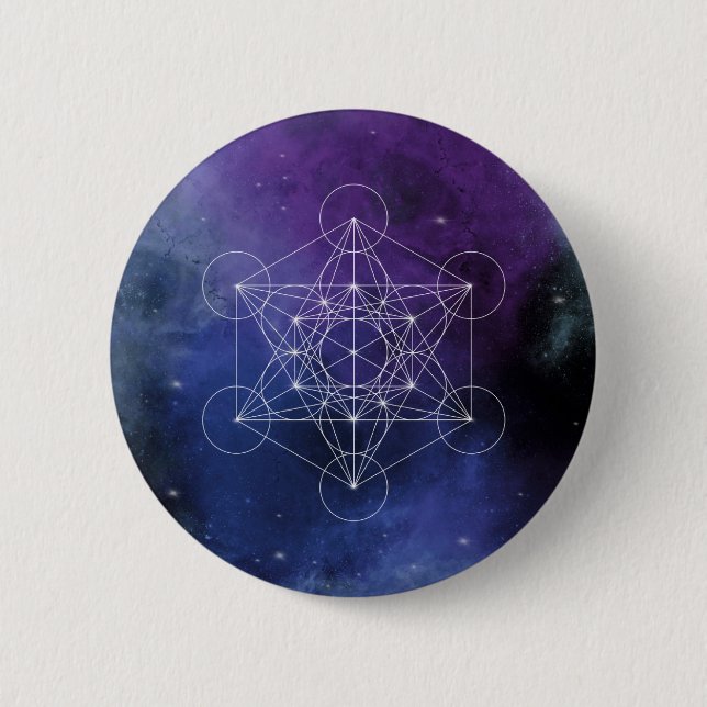 Badge Rond 5 Cm Metatron, chakra,zen,sacred geometric, geometry, (Devant)