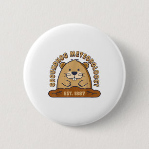 Badge Rond 5 Cm Météorologie de la Marmotte Établie en 1887 Hommes
