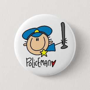 Badge Rond 5 Cm Métier d'agent de police