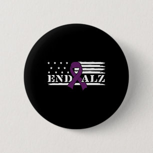 Badge Rond 5 Cm Mettre fin à la maladie d'Alzheimer Fin Heimer Pur
