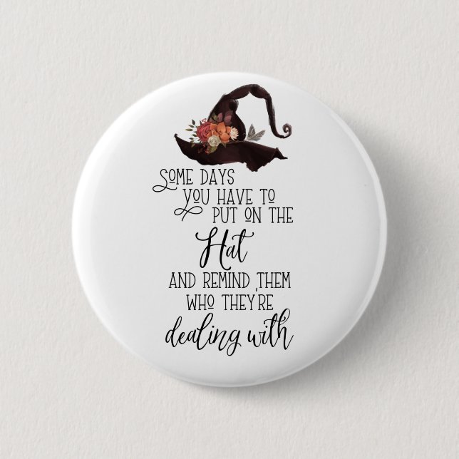 Badge Rond 5 Cm Mettre sur le Casquette - Noir (Devant)