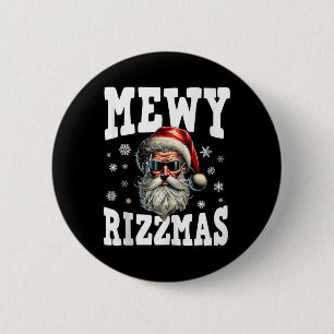 Badge Rond 5 Cm Mewy Rizzmas Enfants Ados Funny Joyeux Noël Sant