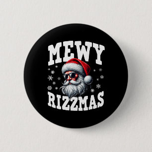 Badge Rond 5 Cm Mewy Rizzmas Enfants Ados Funny Joyeux Noël Sant