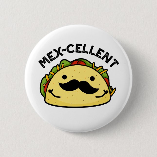 Badge Rond 5 Cm Mex-violet drôle Excellent Pun Taco (Devant)