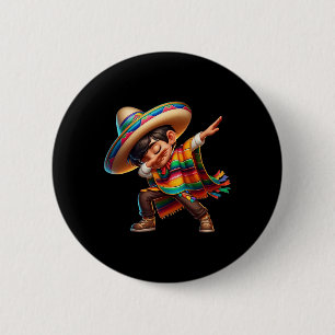 Badge Rond 5 Cm Mexicain Boy Dabbing Poncho Cinco De Mayo 2