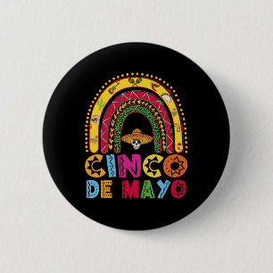 Badge Rond 5 Cm Mexicaine Fiesta Cinco De Mayo Costume Arc En Ciel
