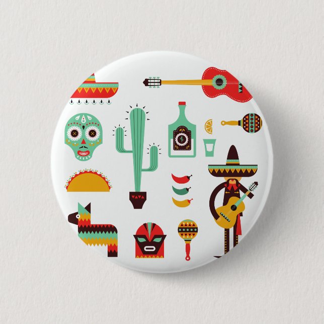 Badge Rond 5 Cm mexican mariachi (Devant)