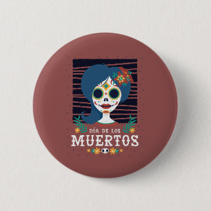 Badge Rond 5 Cm Mexican Sugar Skull Girl