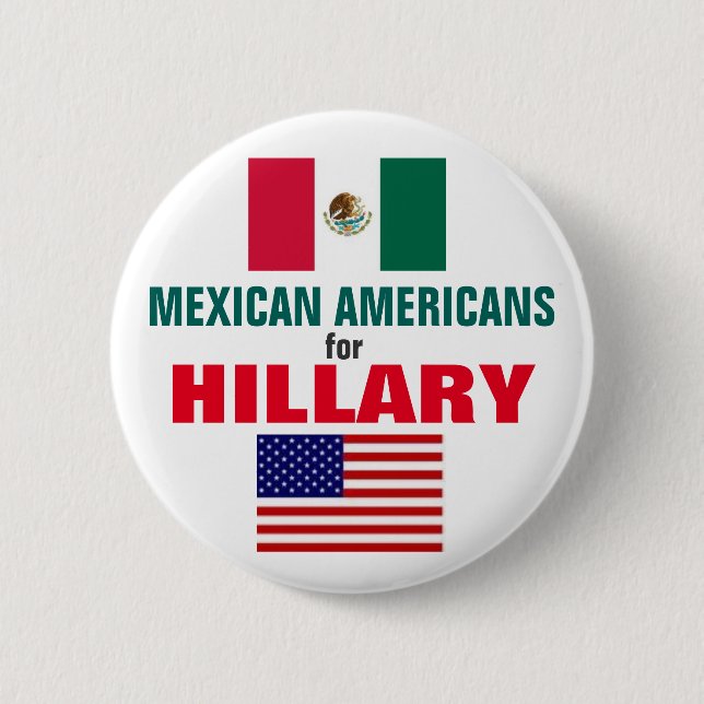 Badge Rond 5 Cm Mexico-Américains pour Hillary 2016 (Devant)