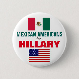 Badge Rond 5 Cm Mexico-Américains pour Hillary 2016