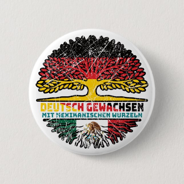 Badge Rond 5 Cm Mexique Allemand mexicain Baum Racine (Devant)