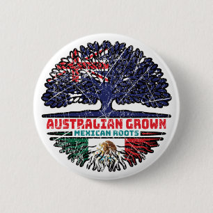 Badge Rond 5 Cm Mexique Australie Australie racine d'arbre