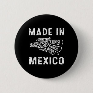 Badge Rond 5 Cm Mexique Drapeau Mexicain Vintage Fierté Hecho En M