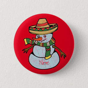 Badge Rond 5 Cm Mexique Sombrero Père Noël Thunder_Cove