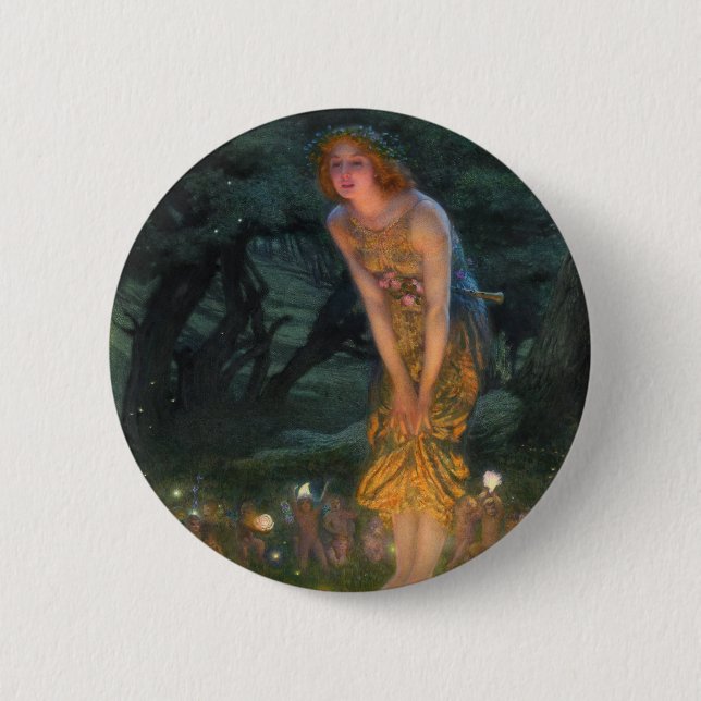 Badge Rond 5 Cm Mi-été Eve c. 1908 par Edward Robert Hughes (Devant)