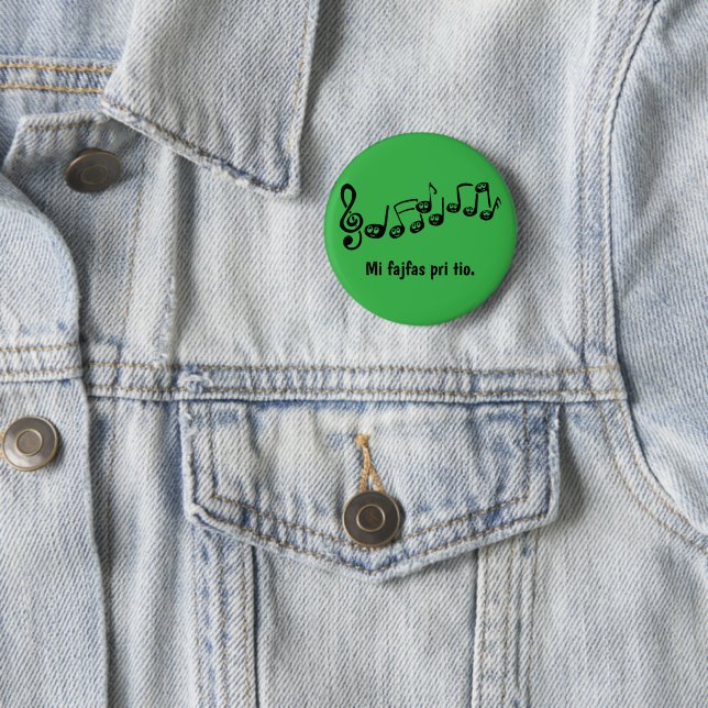 Badge Rond 5 Cm Mi fajfas pri tio. (En situation)