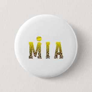 Badge Rond 5 Cm Mia Grand-mère léopard de softball Mia d'une plaqu