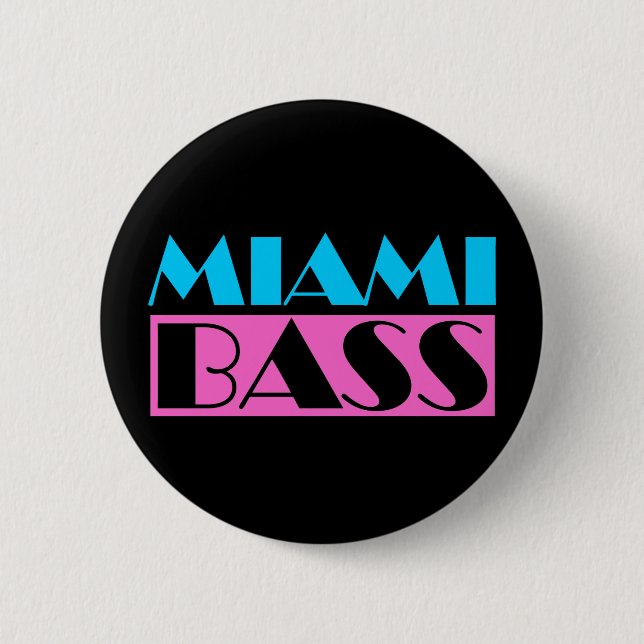 Badge Rond 5 Cm Miami Bass 80s Retro (Devant)