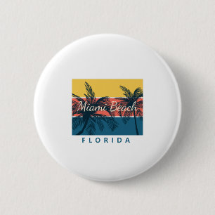 Badge Rond 5 Cm Miami Beach Floride