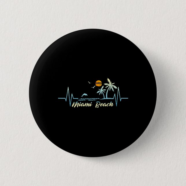 Badge Rond 5 Cm Miami Florida Souvenir Spring Break Miami Beach (Devant)