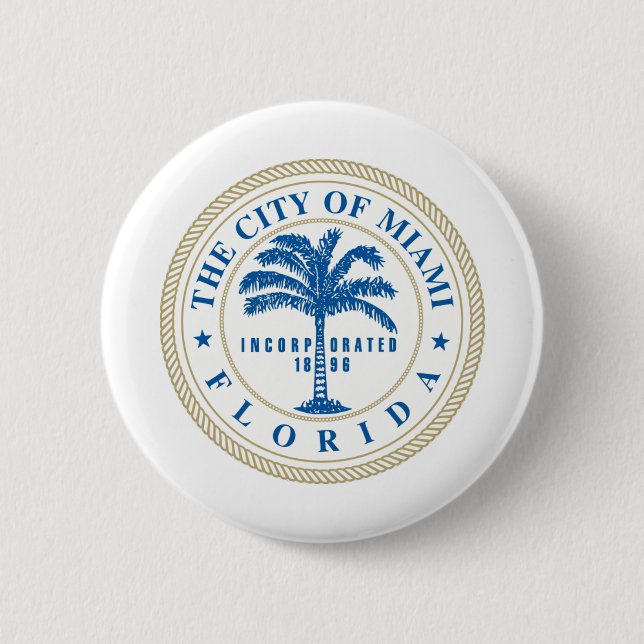 Badge Rond 5 Cm Miami Floride (Devant)
