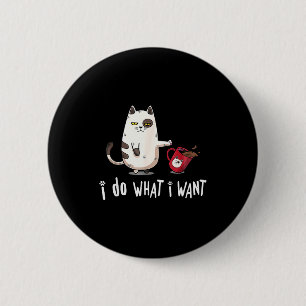 Badge Rond 5 Cm Miaou je fais ce que je veux Vintage Chat Noir Tas
