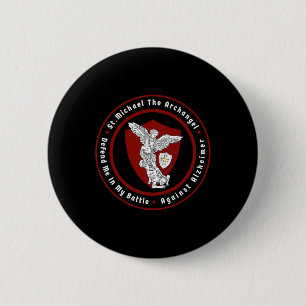 Badge Rond 5 Cm Michael L'Archange M'Aide Contre Alzheimerhei