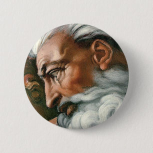 Badge Rond 5 Cm Michelangelo Création Adam Dieu Art