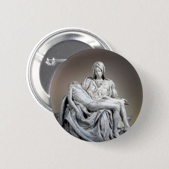 Badge Rond 5 Cm Michelangelo - La Pieta (Devant & derrière)