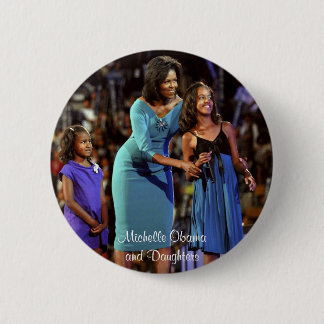 Badge Rond 5 Cm Michelle Obama et filles