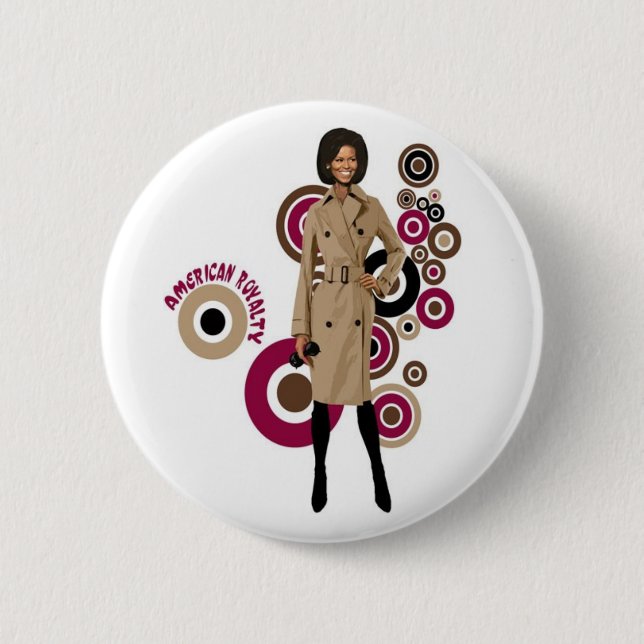 Badge Rond 5 Cm Michelle Obama Pin (Devant)