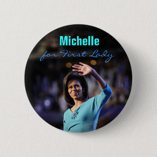 Badge Rond 5 Cm Michelle Obama pour première Madame Button