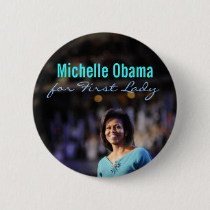 Badge Rond 5 Cm Michelle Obama pour première Madame Button