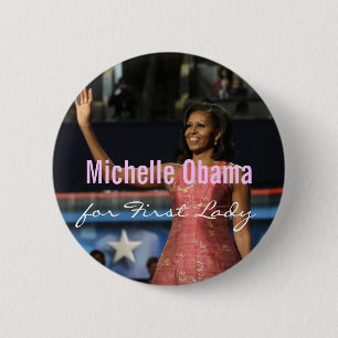 Badge Rond 5 Cm Michelle Obama pour première Madame Button