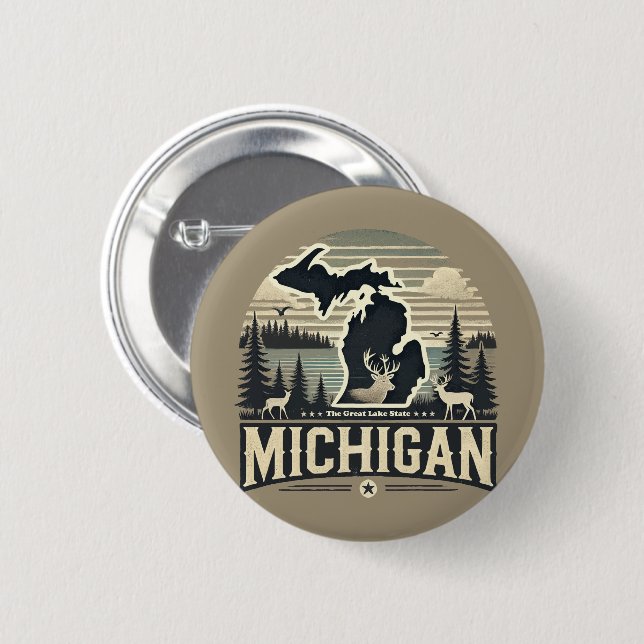 Badge Rond 5 Cm Michigan (Devant & derrière)