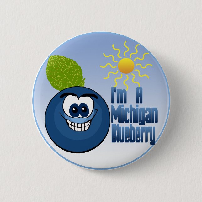 Badge Rond 5 Cm Michigan Blueberry (Devant)