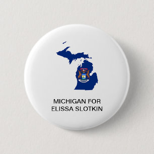 Badge Rond 5 Cm MICHIGAN pour Elissa Slotkin Bouton du Sénat