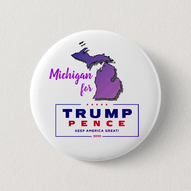 Badge Rond 5 Cm Michigan pour Trump pence 2020 (Devant)