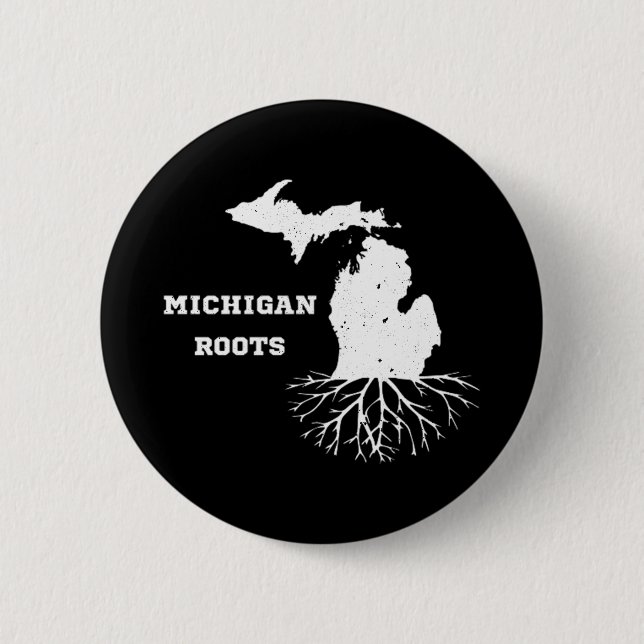 Badge Rond 5 Cm Michigan Roots (Devant)