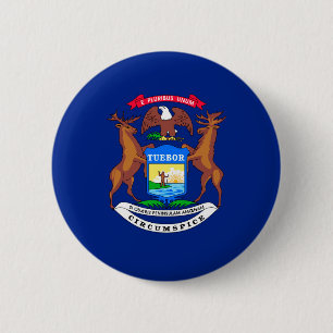 Badge Rond 5 Cm Michigan State Flag Design
