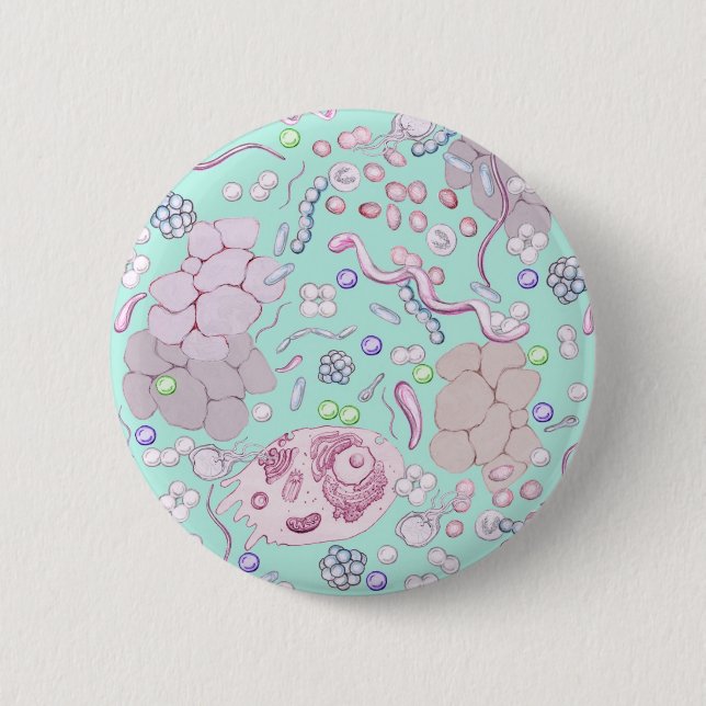 Badge Rond 5 Cm Microbiologie dans le bleu (Devant)