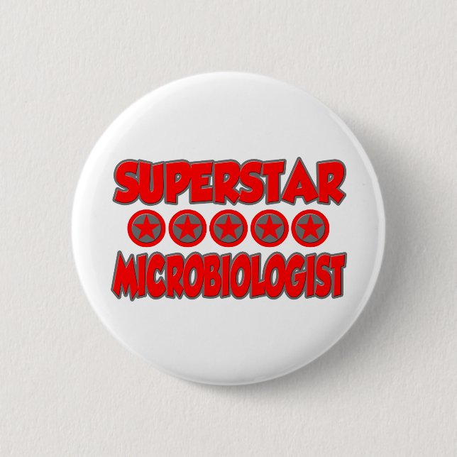 Badge Rond 5 Cm Microbiologiste superstar (Devant)