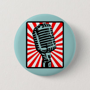 Badge Rond 5 Cm Microphone de cru de Shure 55S