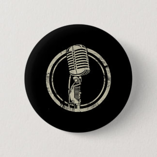 Badge Rond 5 Cm Microphone Stand up vocalist