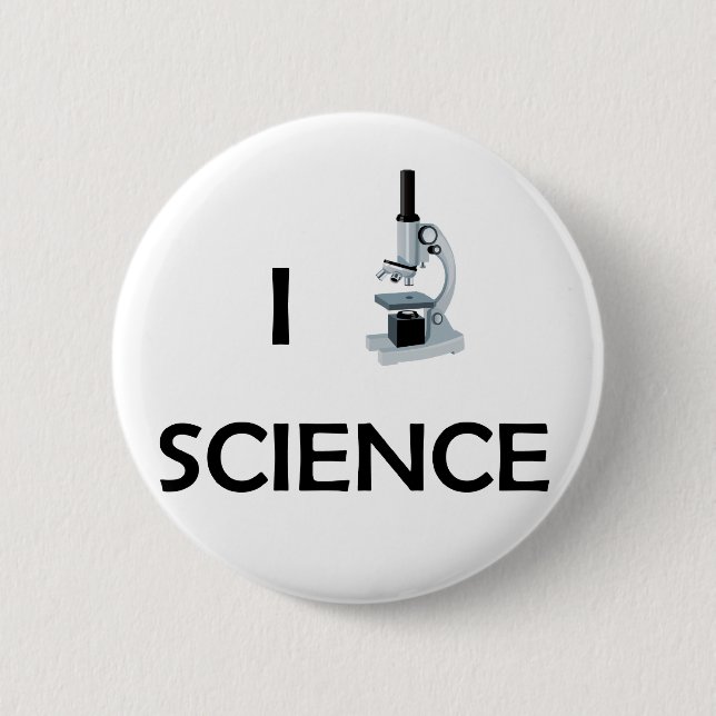 Badge Rond 5 Cm Microscope de la Science d'amour (Devant)