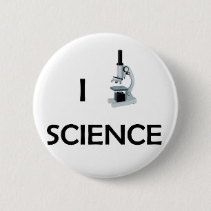 Badge Rond 5 Cm Microscope de la Science d'amour